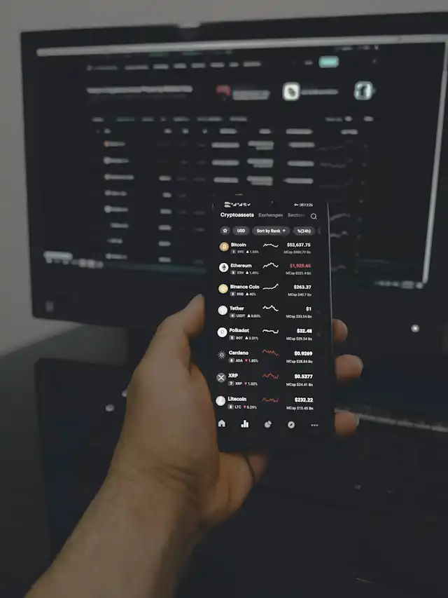 Hand holding a mobile phone