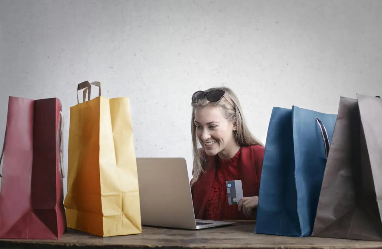 Woman doing online shopping