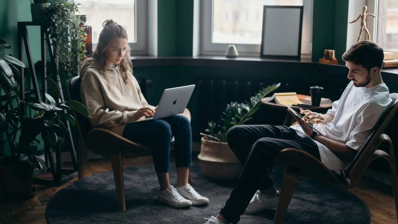 Couple browsing the web