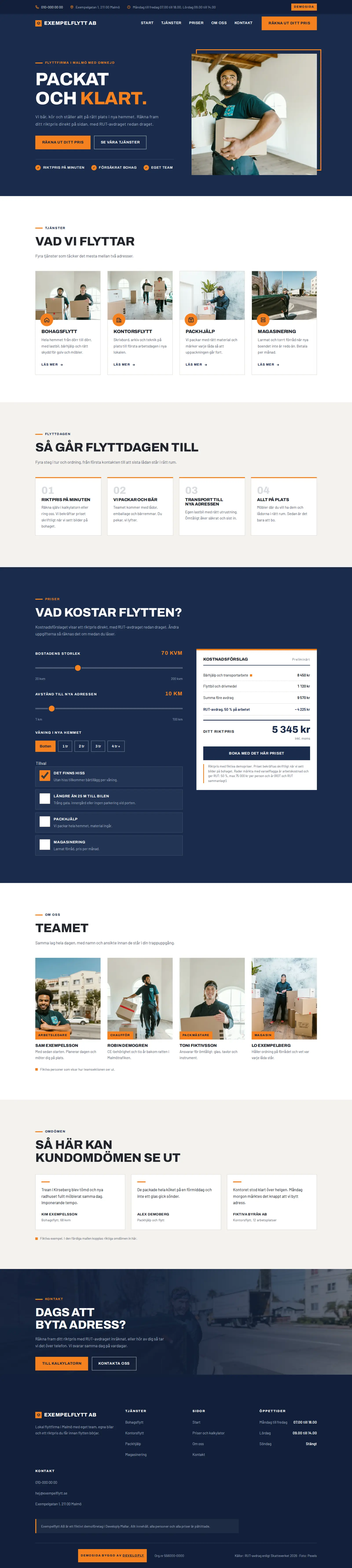 Mallen för flyttfirma